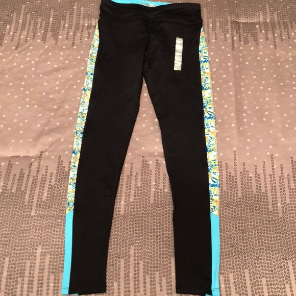 Forever 21 Pants - Forever 21 Athletic Legging in Black/Blue Jewel